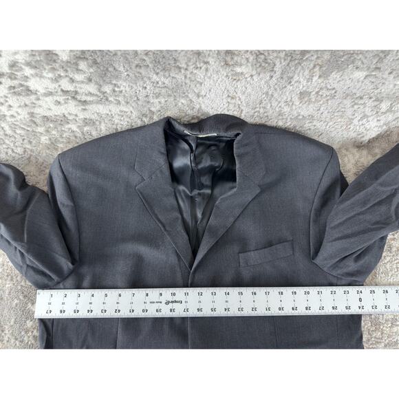 DKNY Size 44L Wool Career Notched Blazer Jacket Black Long Sleeve Button - Picture 5 of 10